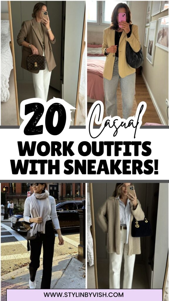 Casual Work Outfits with Sneakers